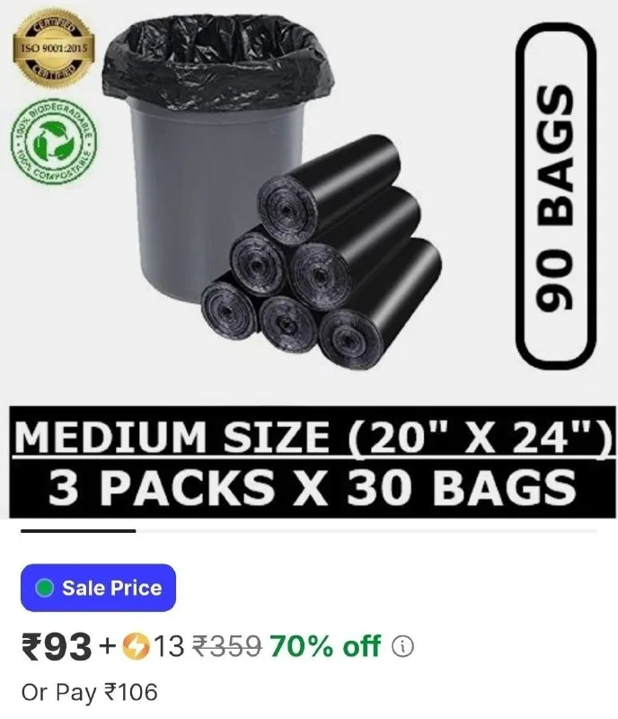 Star Enterprise Medium Garbage Bag at ₹93