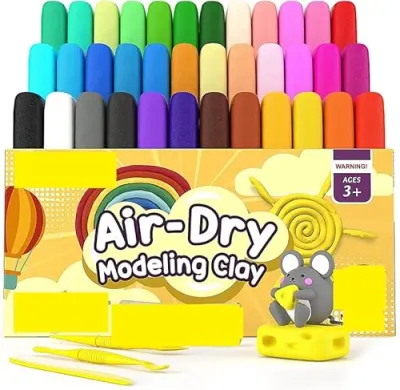 Eclet Air Dry Clay for Kids, Pack of 12 Multicolor Soft Modeling Clay for DIY Art & Craft, Creative Sculpting, School Projects, Clay Making  at ₹49