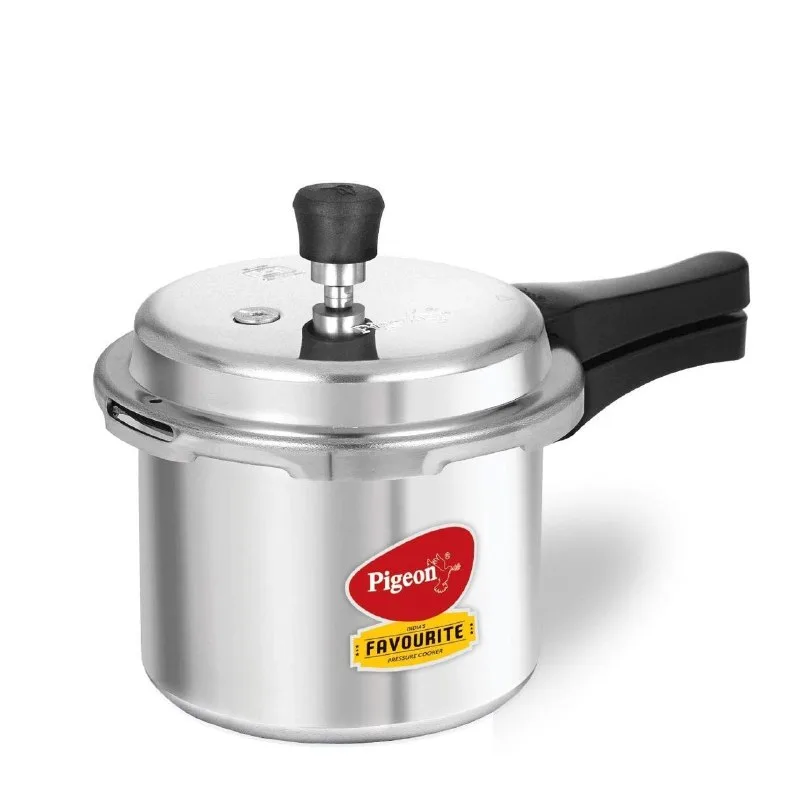 Pigeon By Stovekraft Favourite Induction Base Aluminium Pressure Cooker with Outer Lid, 3 Litres (Silver) at ₹649