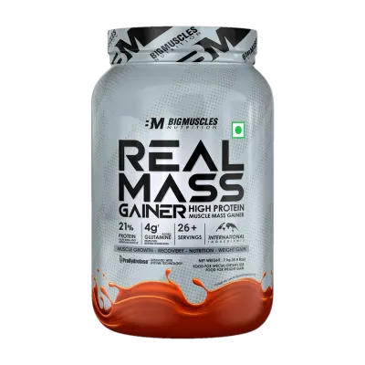 Bigmuscles Nutrition Real Mass Gainer - Chocolate, 2 Kg at ₹959