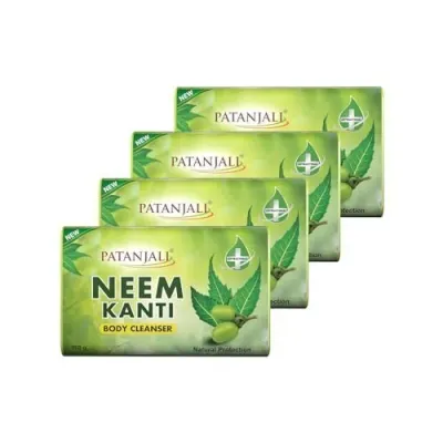 Patanjali Neem Kanti Herbal Body Cleanser Soap for Men and Women (150g, Pack of 4), Moisturizing & Deep Cleansing, Natural for Dry Skin at ₹99