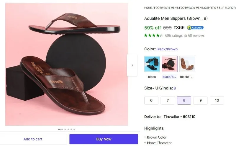 Aqualite Men Slippers at ₹366