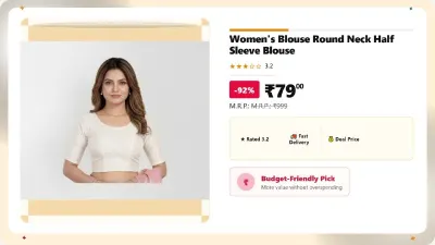 Women's Blouse Round Neck Half Sleeve Blouse at ₹79