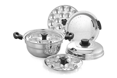Maxx Idlipot - Multi Idli Pot Stainless Steel - Compatible with Gas & Induction - Includes Dhokla Maker with Steamer, 2 Idli Plates, 1 Mini  at ₹1,025