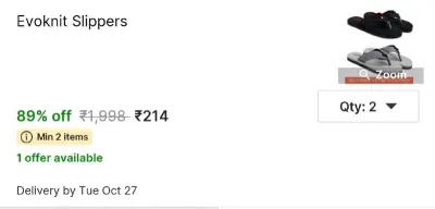 Evoknit Slippers at ₹214
