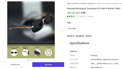 Rectangular Sunglasses at ₹149