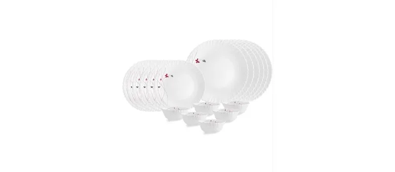 CELLO Lush Fiesta Dazzle Series Opalware Dinner Set of 18 Pieces at ₹1,169