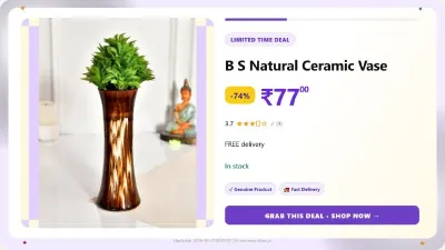 B S Natural Ceramic Vase at ₹77