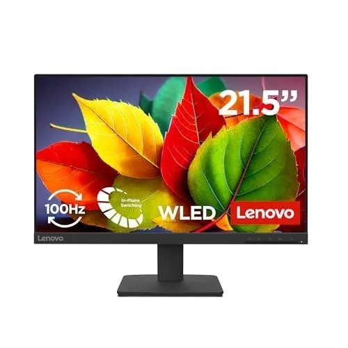 Lenovo L22-4e | 21.5" (55.88cm) FHD IPS 100Hz Ultraslim Monitor | 4ms, 99% sRGB, 16.7Mn Colors, 1x HDMI 1.4, 1x VGA,TUV Eye Comfort, Low Blu at ₹5,999