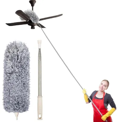 DAZIBAO® Microfiber Long Feather Fan Duster- Detachable Fan Cleaning Duster with 100 inches Expandable Pole Handle at ₹178