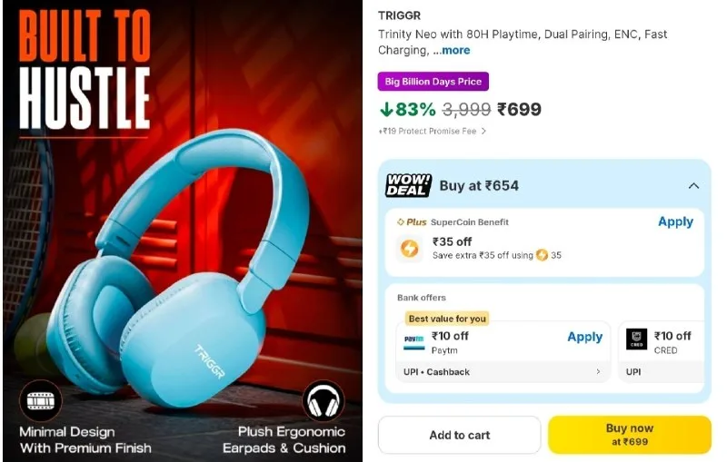 Triggr BT Headphone at ₹699