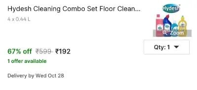 Hydesh Cleaning Combo Set Floor Cleaner at ₹192