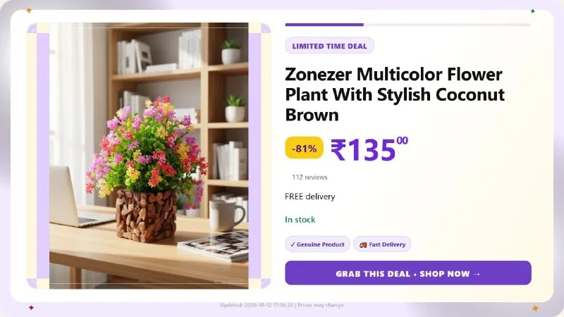 Artificial Flower with Pot at ₹135