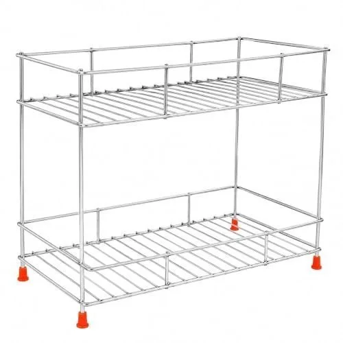GLUN Heavy-Duty 2-Tier Automotive Storage Rack, Metal Garage at ₹299