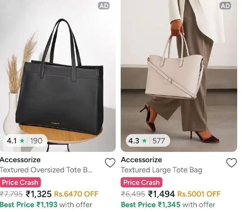 MYNTRA EORS | WOMEN'S HANDBAG FESTIVAL – Irth by House of Titan Handbags – Min 50% OFF