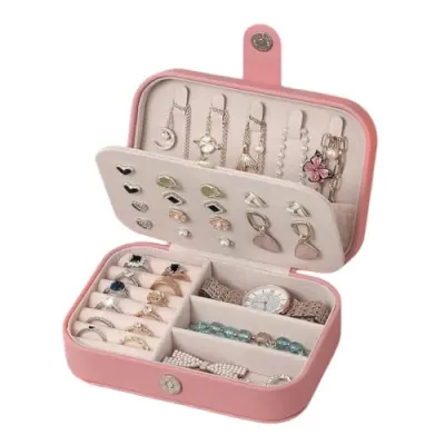 Leather Jewelry Box for Earrings, Rings, Necklaces & Bracele at ₹299