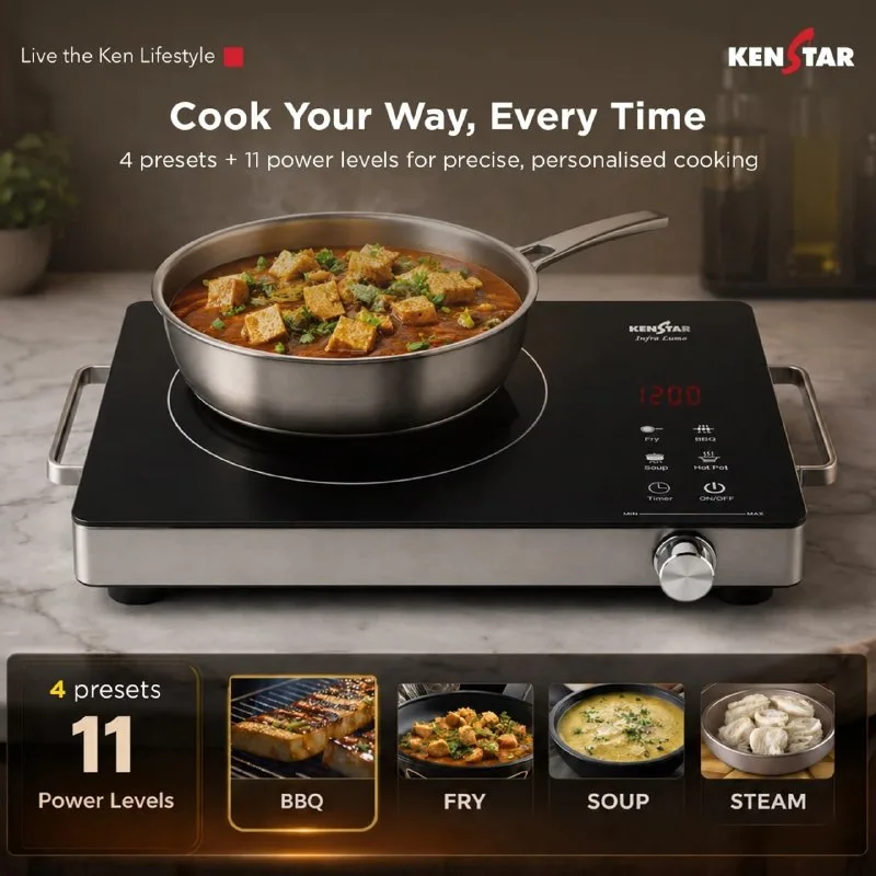 Kenstar 2000 W Infrared Cooktop Touch Panel - 1999