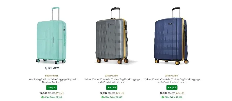 Upto 85% Off On Luggage & Trolley Bags
