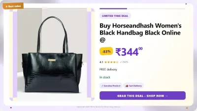 Women's Black Handbag at ₹344