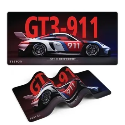 BESTOR Extended Mouse Pad 23×11 Inch, GT3 R-911 RENNSPORT Racing Car Design Desk Mat, Anti-Slip Rubber Base, Smooth Surface for Gaming, Offi at ₹202