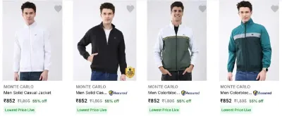 MONTE CARLO Men's Jackets at up to 65% Discount