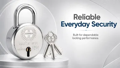 Harrison Padlock 50mm 6 Lever With 3 Keys at ₹103
