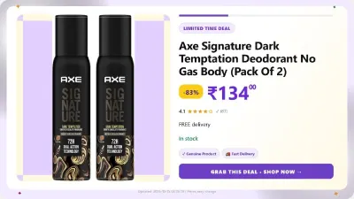 Axe Signature Dark Temptation Deodorant (Pack Of 2) at ₹134