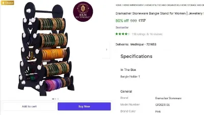 Stoneware Bangle Stand for Women at ₹117