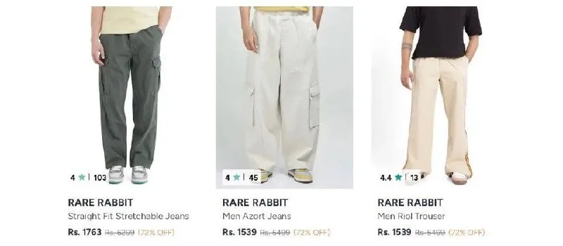 Upto 70% Off On RARE RABBIT Clothing