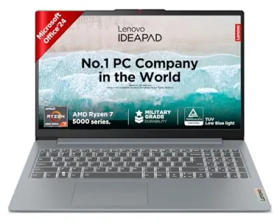 Lenovo IdeaPad Slim 3 Ryzen 7 5825U 15.6" (39.6cm) FHD Thin and Light Laptop (16GB RAM/512GB SSD/Integrated AMD Radeon Graphics/Windows 11/  at ₹69,74