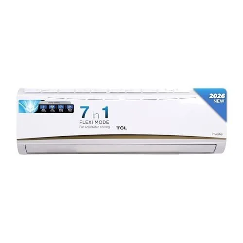 TCL 1.5 Ton 5 Star Split Inverter AC | 7 in 1 convertible Mode | 4 Way Air Swing | Fast Cooling | Silent Operation | Energy Saving | 18AMEV5 at ₹33,99