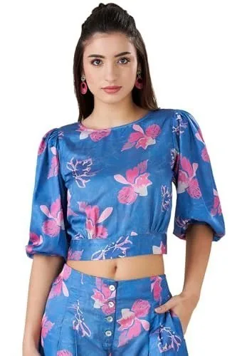 Akkriti by Pantaloons Women's Polyester Floral Regular Fit Top at ₹159