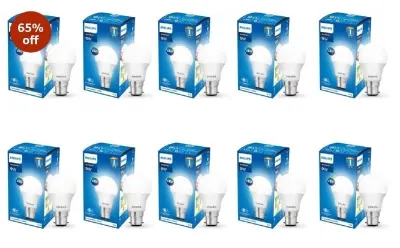 Philips 9-Watts B22 LED Cool Day White LED Bulb, Pack of 10 at ₹549