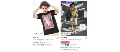 Men Tshirt at ₹119