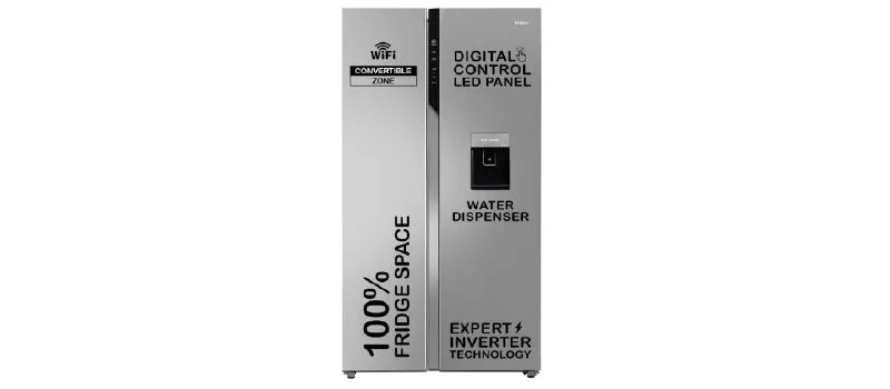 Haier 596 L 3 Star Frost Free Expert Inverter Smart Sense AI enabled 2-Door Side by Side In-built Water Dispenser Refrigerator at ₹54,490