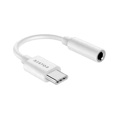 Bestor White USB-C to 3.5mm Audio Jack Converter at ₹89