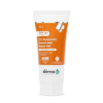 The Derma Co 1% Hyaluronic Sunscreen Aqua Gel SPF 50 PA++++ at ₹199