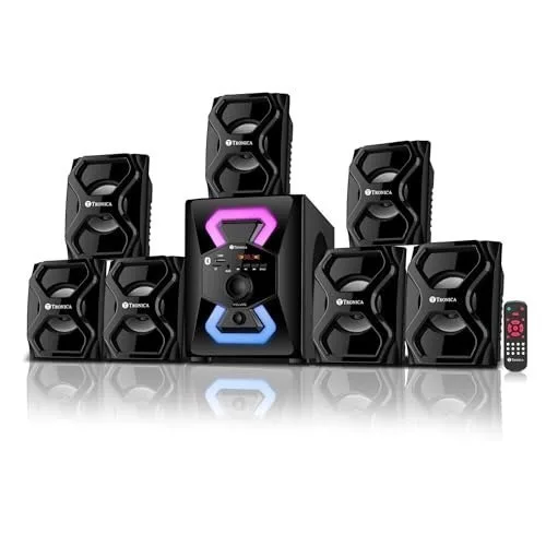 TRONICA Donald Upgraded PRO 7.1 65W Home Theatre System with RGB LED Lights, Remote Control, Bluetooth Speaker Set, FM, Pendrive,Smart TV Su at ₹2,257