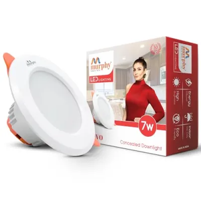 Murphy Vivo 7W LED Down Light, Nautral White Light, Round, Pack of 1, Recessed Ceiling LED Light, Suited for 3 inch Junction Box (2 Years Wa at ₹108