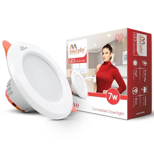 Murphy Vivo 7W LED Down Light, Nautral White Light, Round, Pack of 1, Recessed Ceiling LED Light, Suited for 3 inch Junction Box (2 Years Wa at ₹108