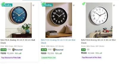 Upto 74% Off - Nautica Wall Clocks