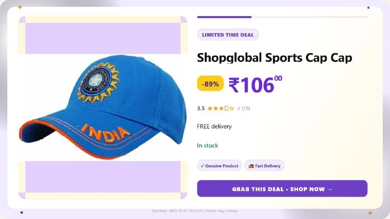 Sports Cap at ₹106