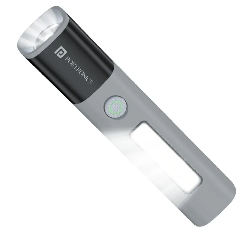 Portronics Eco Glow 2 Tactical Rechargeable Flashlight Torch for Car & Road Emergencies at ₹399