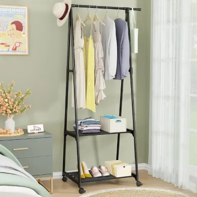 Lukzer A-Shape MGR-010/Black Garment Rack | Multipurpose Coat Hanger, Clothes Organizer at ₹603
