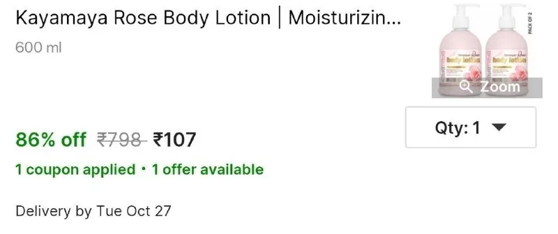 Kayamaya Rose Body Lotion at ₹107