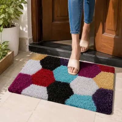 AAZEEM Cotton Door Mat (Multicolor, Standard) at ₹129