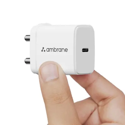 Ambrane 25W Type C Fast Charger Mobile GAN Adapter at ₹399