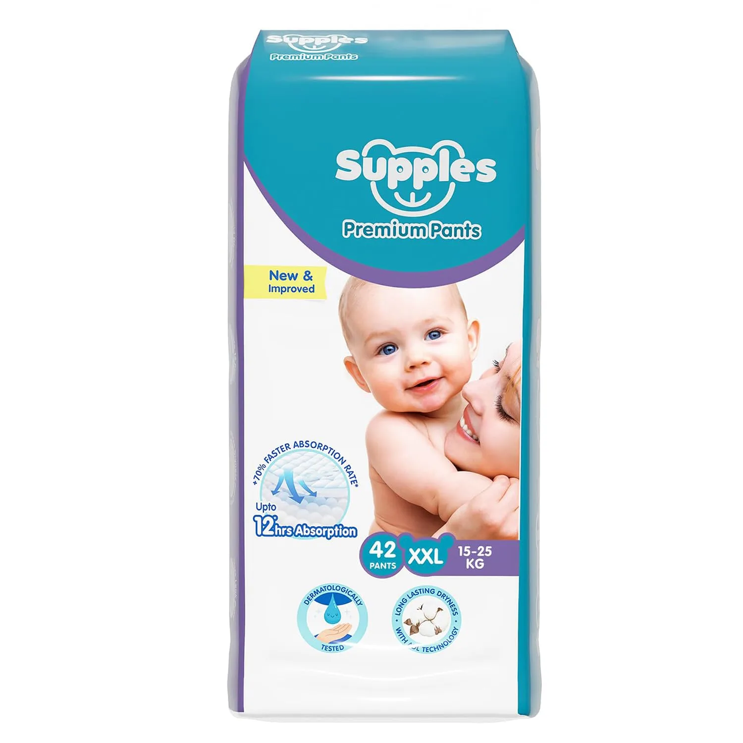 Supples Premium Baby Diaper Pants - XXL (42 Count) at ₹419