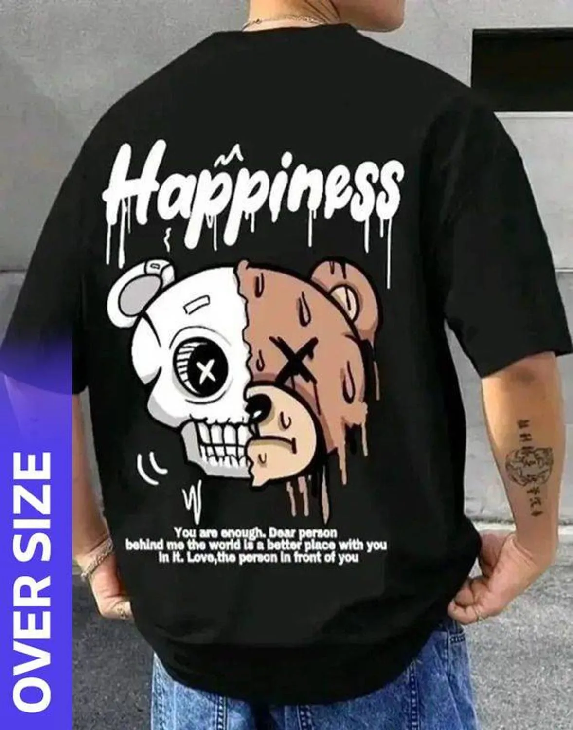 Graphic Print Men Black T-Shirt at ₹183