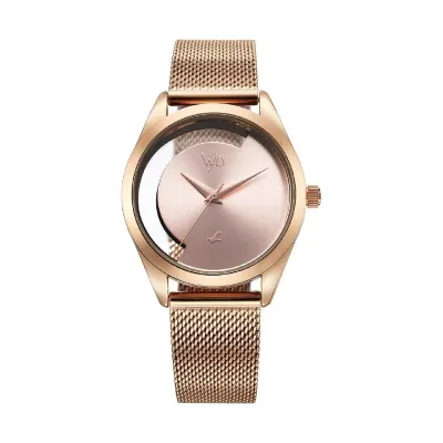 Fastrack Vyb Runway Quartz Analog Pink Dial Rose Gold Metal Strap Watch for Girls at ₹1,284